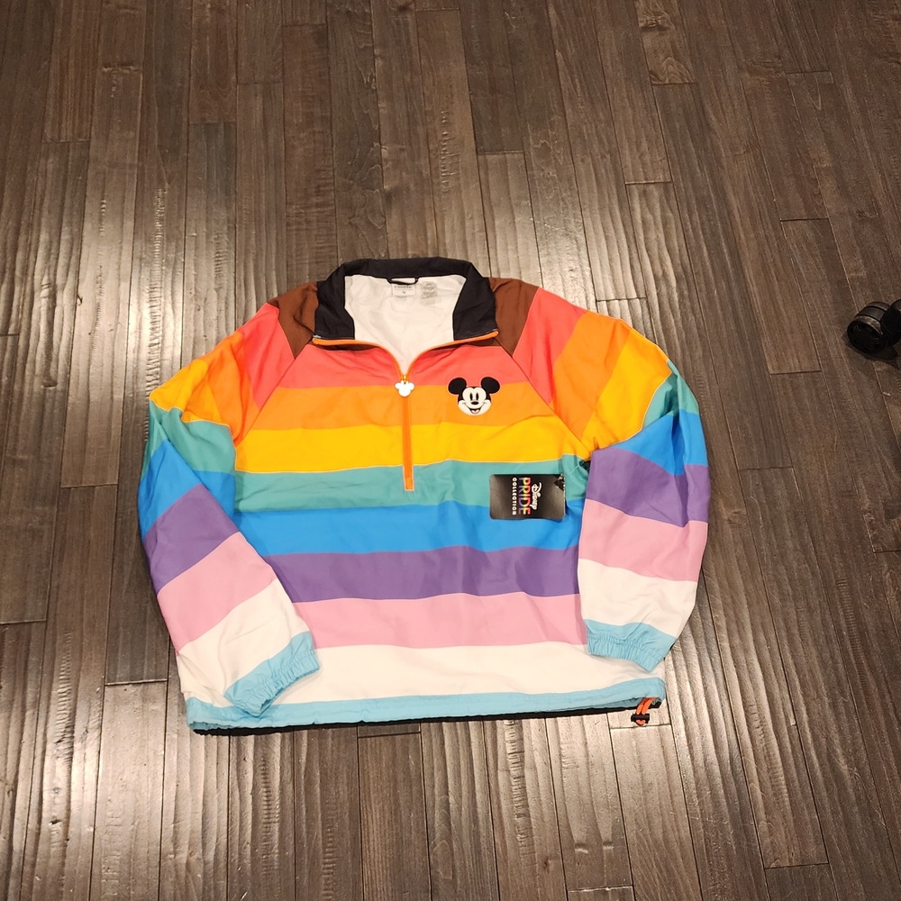 Disney Pride Collection Rainbow Stripe Mickey Pullover